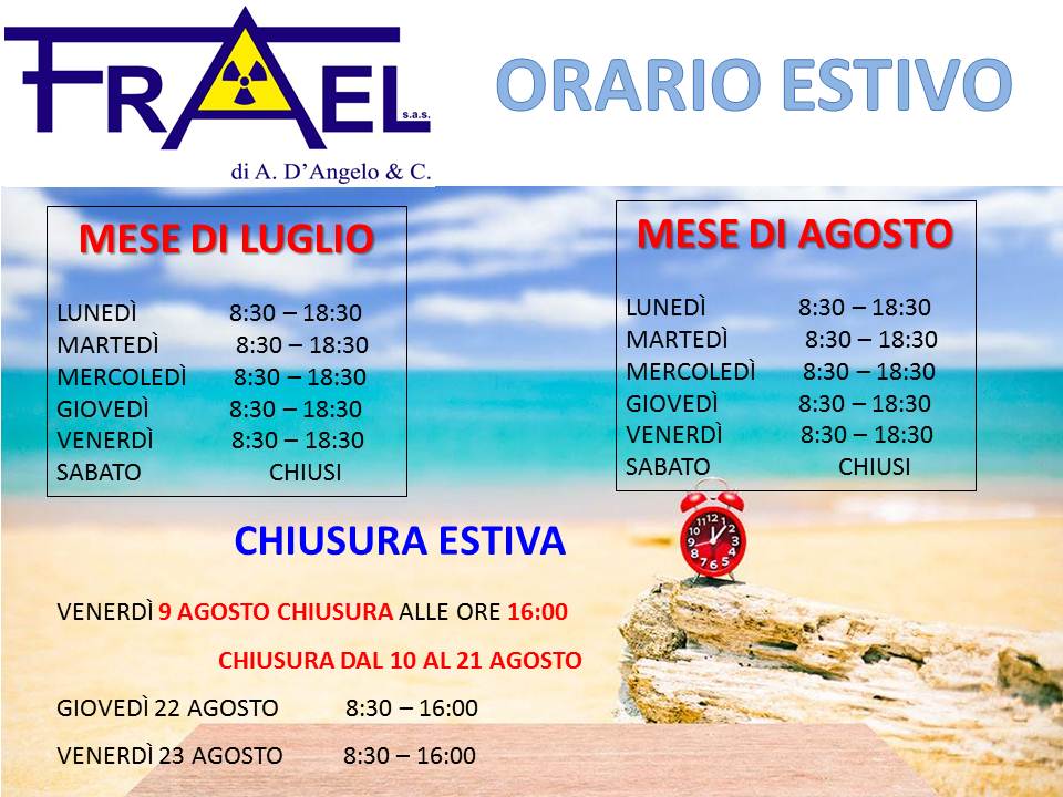 Orario Estivo Diagnostica Frael